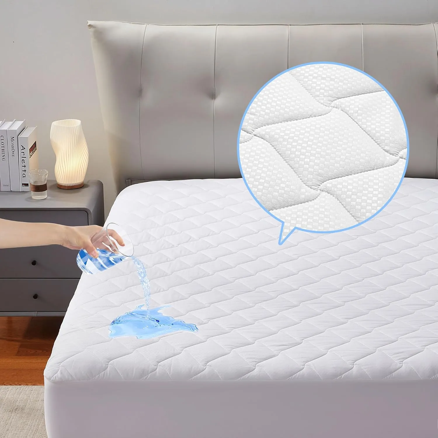 Waterproof Quilted Fitted Mattress Protector Mattress Pad Topper Hotel Quality