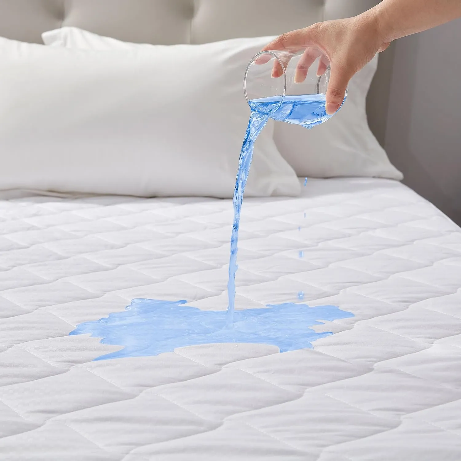 Waterproof Quilted Fitted Mattress Protector Mattress Pad Topper Hotel Quality