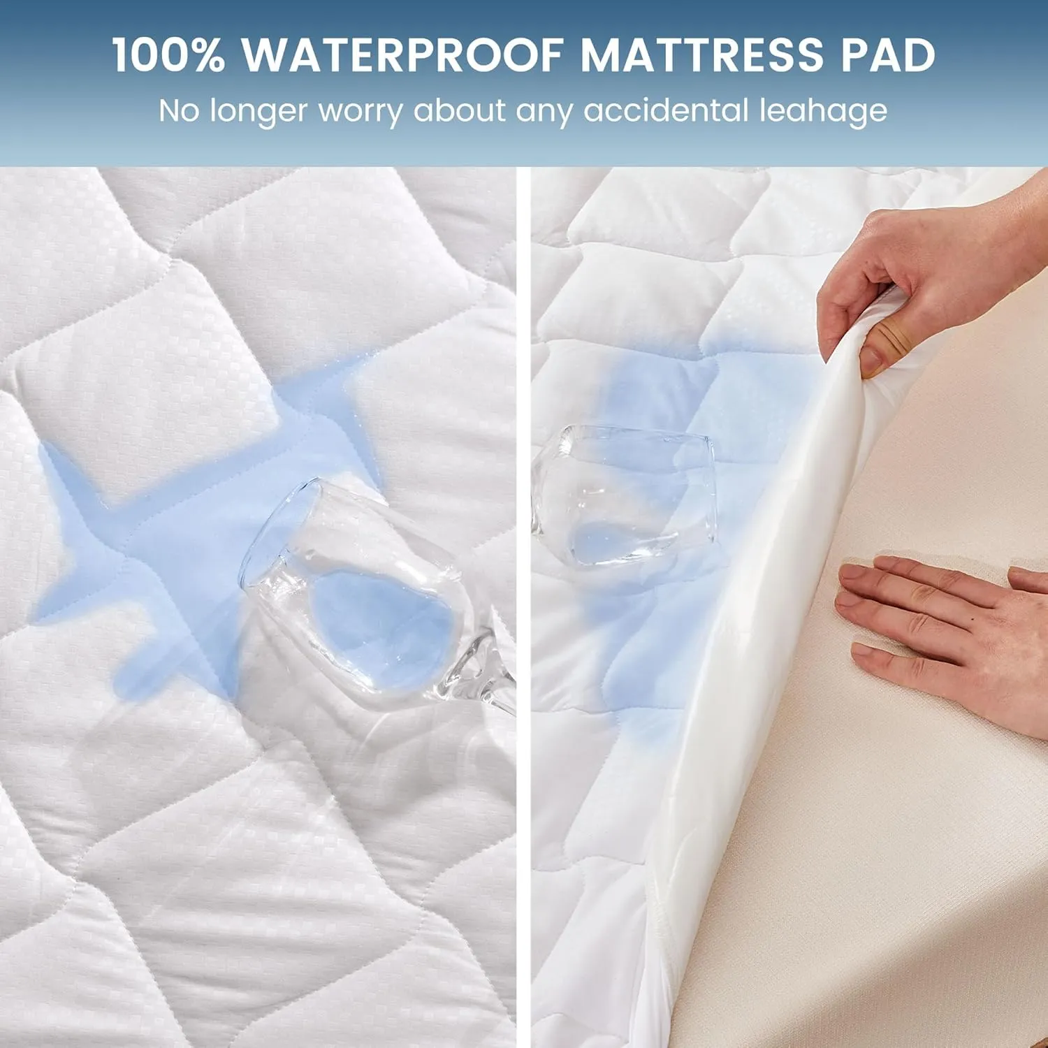 Waterproof Quilted Fitted Mattress Protector Mattress Pad Topper Hotel Quality