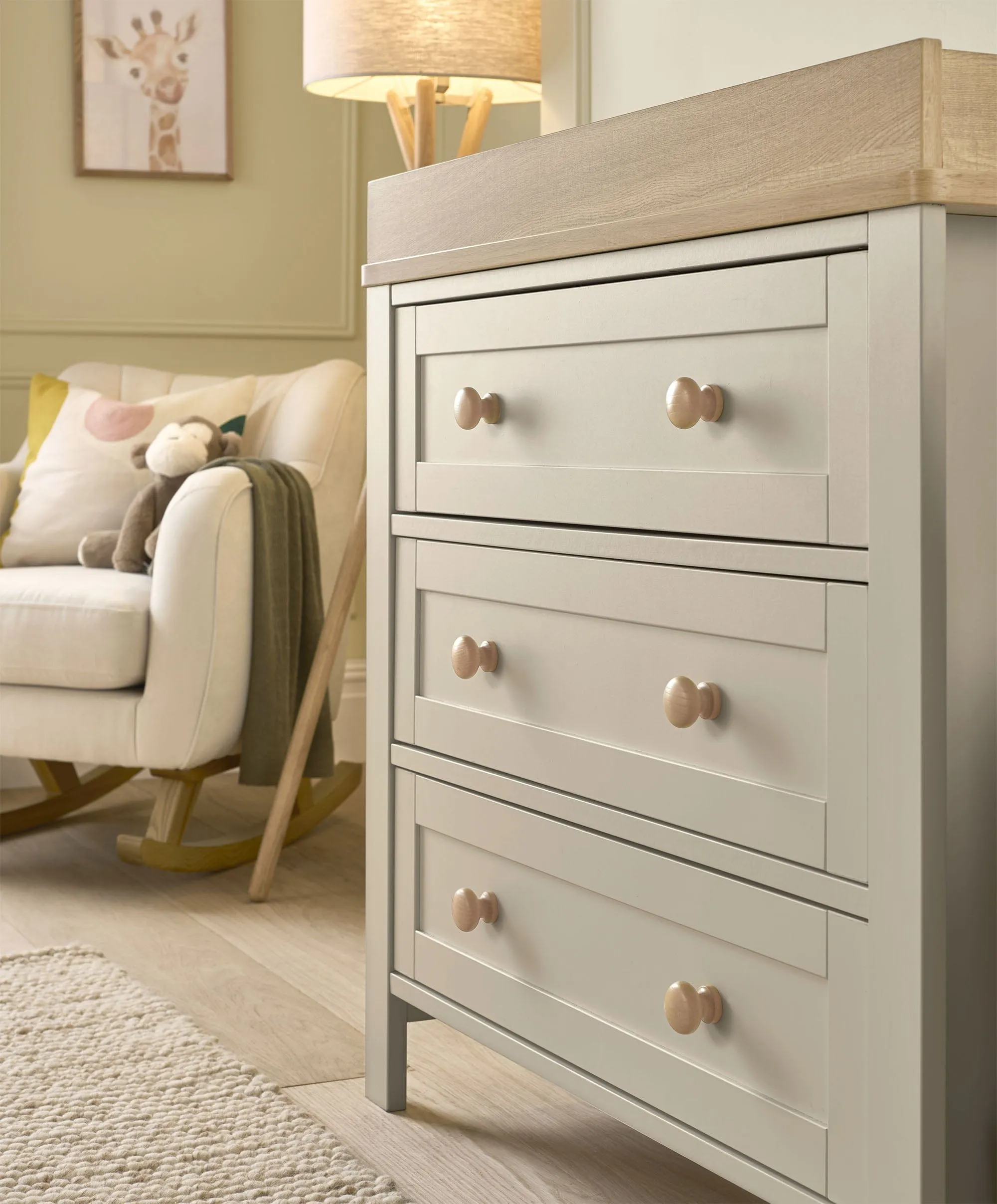 Wedmore 2 Piece Cotbed Set with Dresser Changer - Pebble Grey