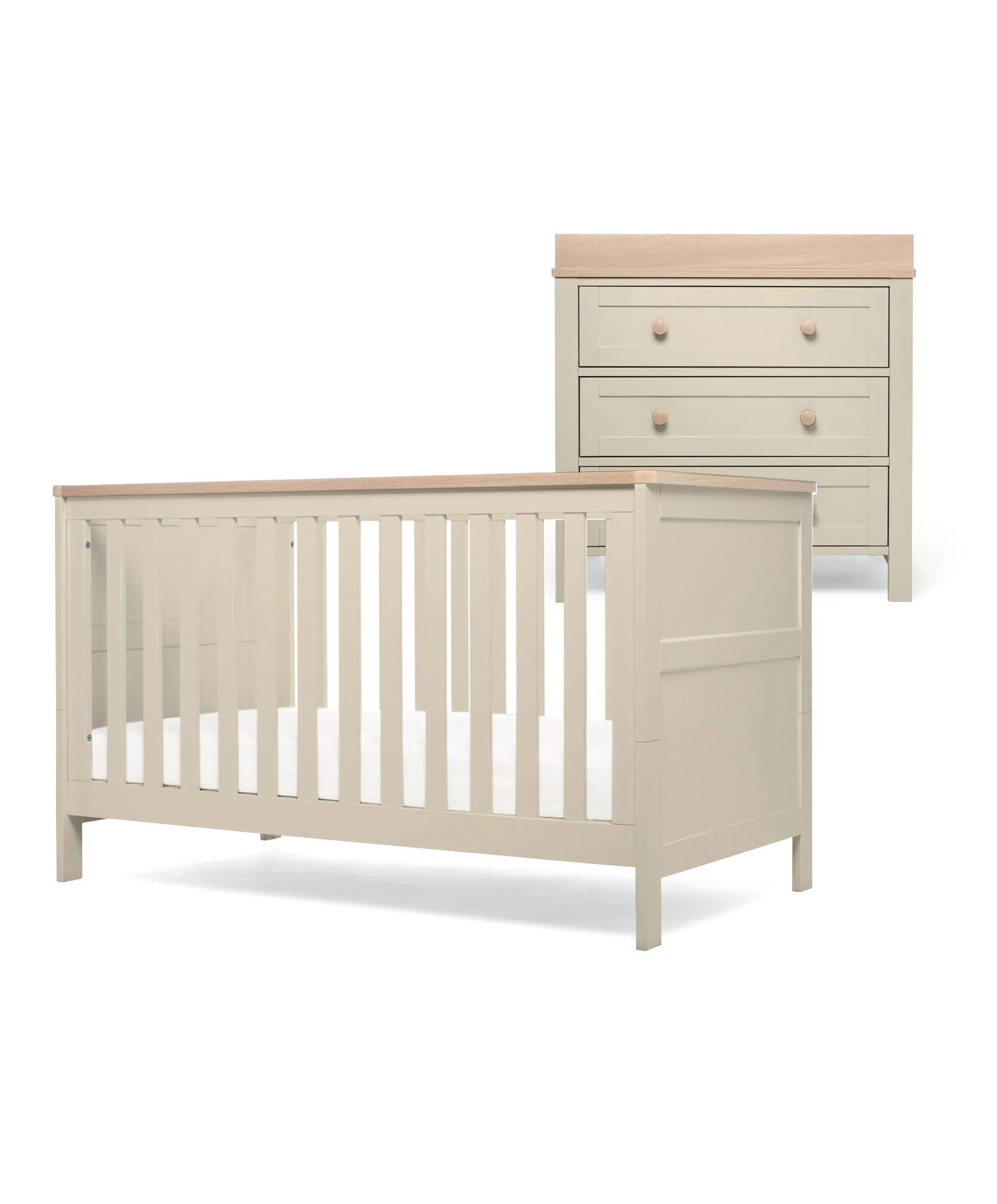 Wedmore 2 Piece Cotbed Set with Dresser Changer - Pebble Grey