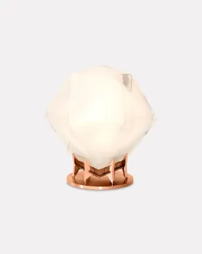 Welles White Glass and Copper Desk Lamp