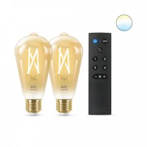 Wiz St64 E27 Amber Filament Smart Bulb W