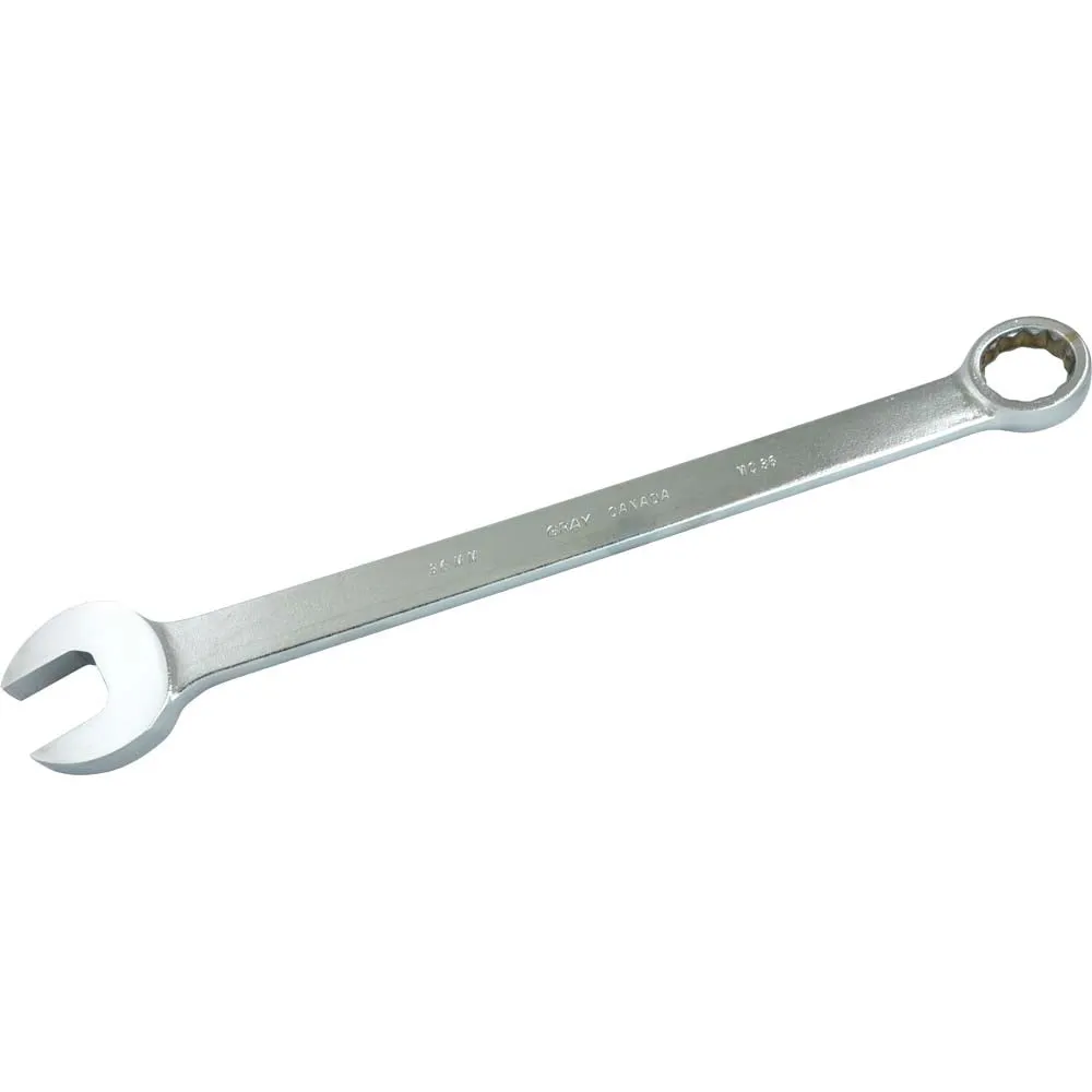 Wrench - Gray Tools 12 Point Metric Combination Wrenches - 15° Offset - Satin Chrome Finish, Various Sizes, MC35 / MC36 / MC38