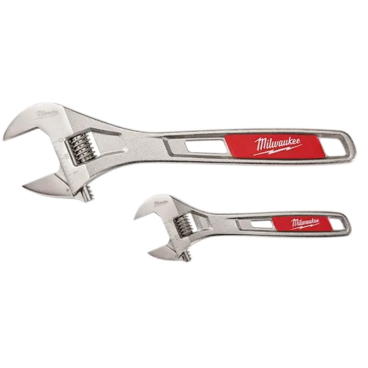 Wrench - Milwaukee 2 Piece Adjustable Wrench Set 6" & 10", 48-22-7400