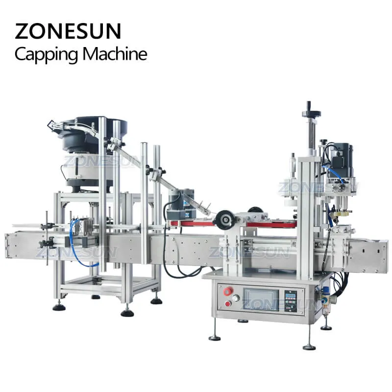 ZS-XG1870P Automatic Spray Bottle Benchtop  Capping Machine With Vibratory Bowl Sorter